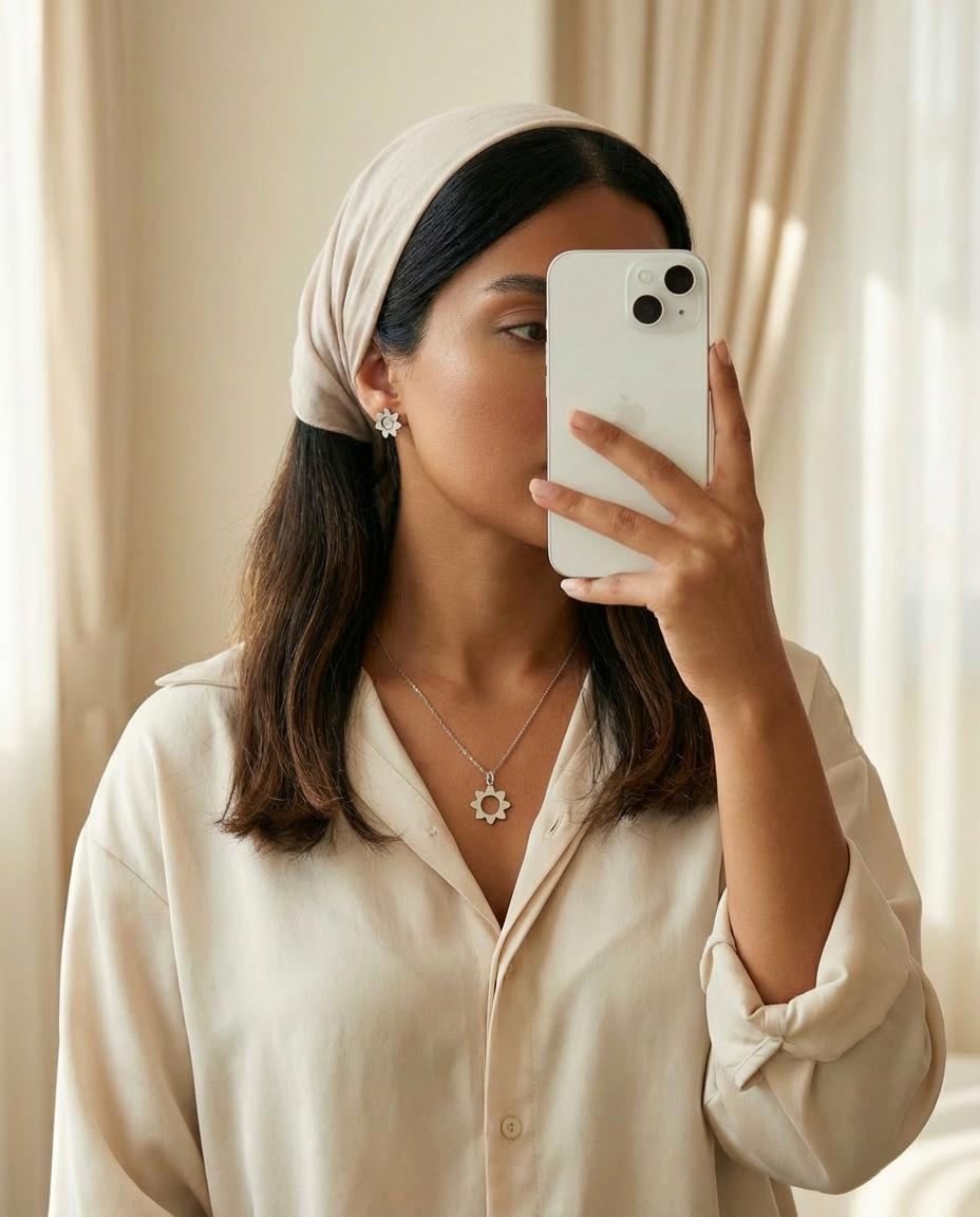 مدل گوشواره حلقه‌ای نقره مناسب برای صورت‌های زاویه‌دار و مربعی